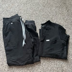 Figs Scrubs in Black